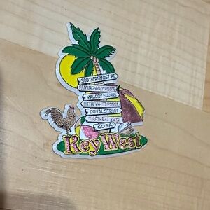 Key West Souvenir Magnet with Green and Yellow Accents
